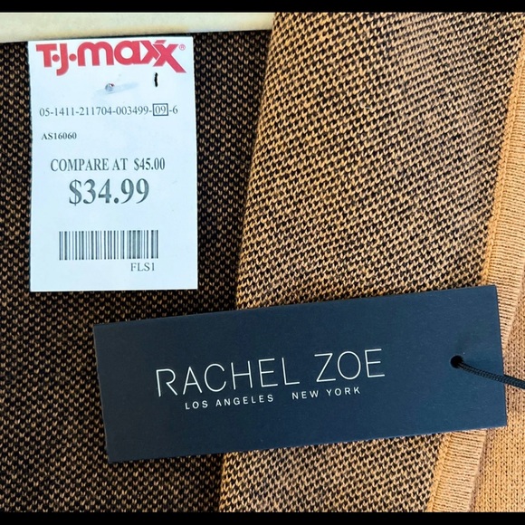 Rachel Zoe Womens XS Tan and Black Cardigan - Picture 5 of 6